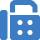 Blue padlock icon with four dots.